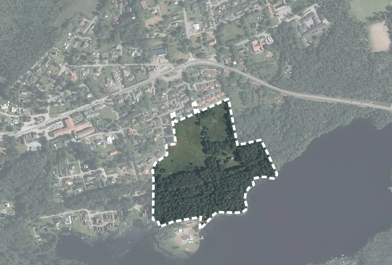 Detaljplanens område i Simlångsdalen. 
