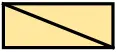 En gul rektangel med ett diagonalt streck som går ända ut i kanterna. 